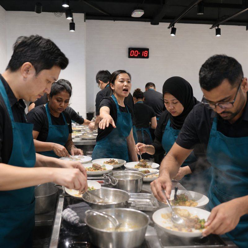 Hell's Kitchen cooking team building activity