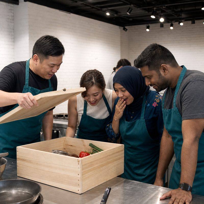 Mystery Box cooking team building activity