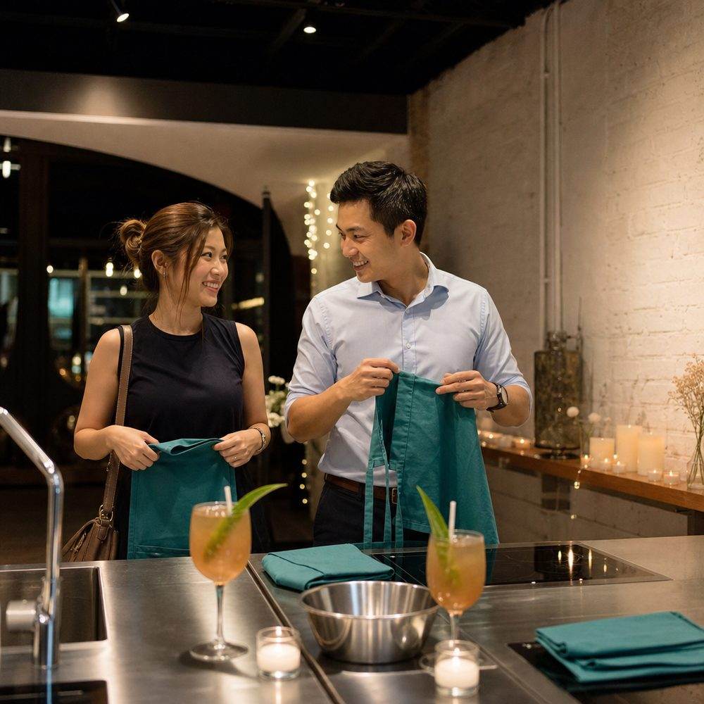 A romantic date night cooking evening at D'Open Kitchen Singapore