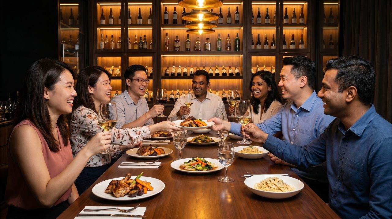Team building dinner event in Singapore
